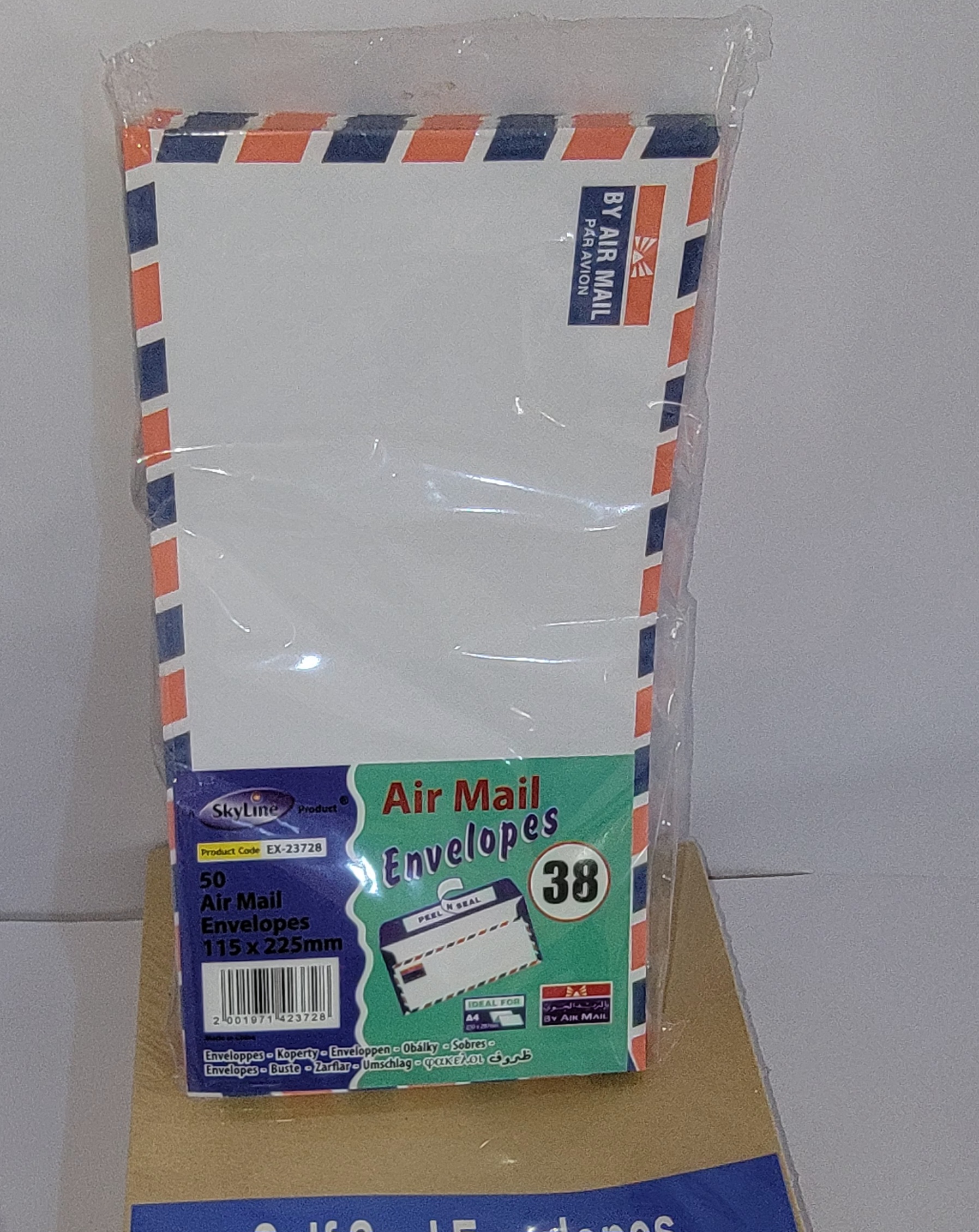 Envelope Branco 38 bordas vermelhas e azul (115x 225 mm) (50 pcs)